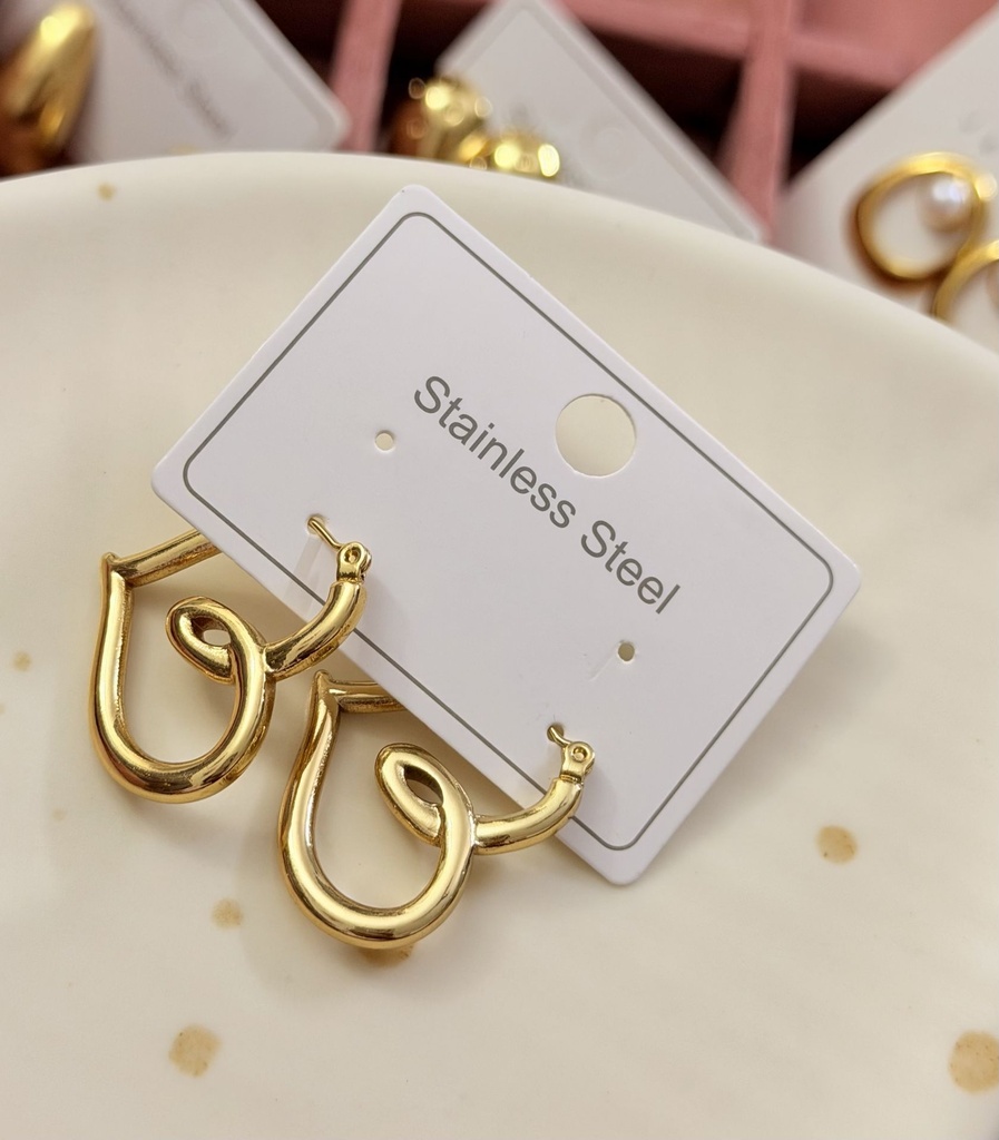 Heart Hoops Earrings
