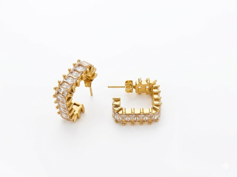 Laila Earrings - 18K Gold | Clear
