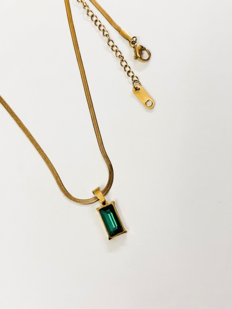 Emerald Pendent Chain - Gold