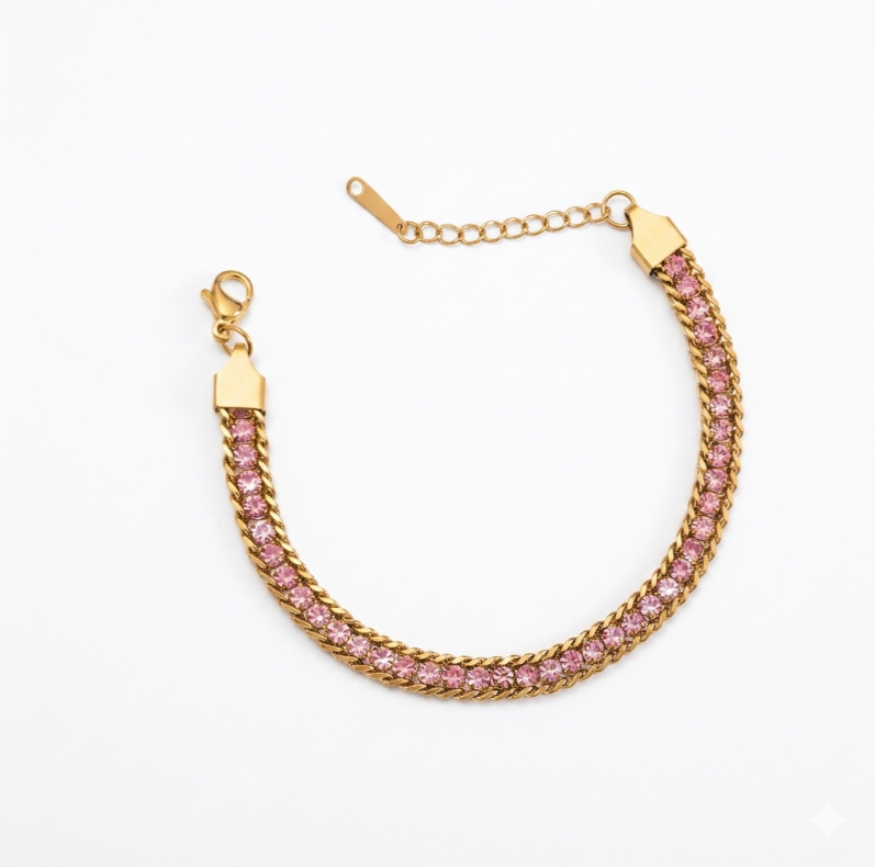 Diana Bracelet – 18K Gold | Pink