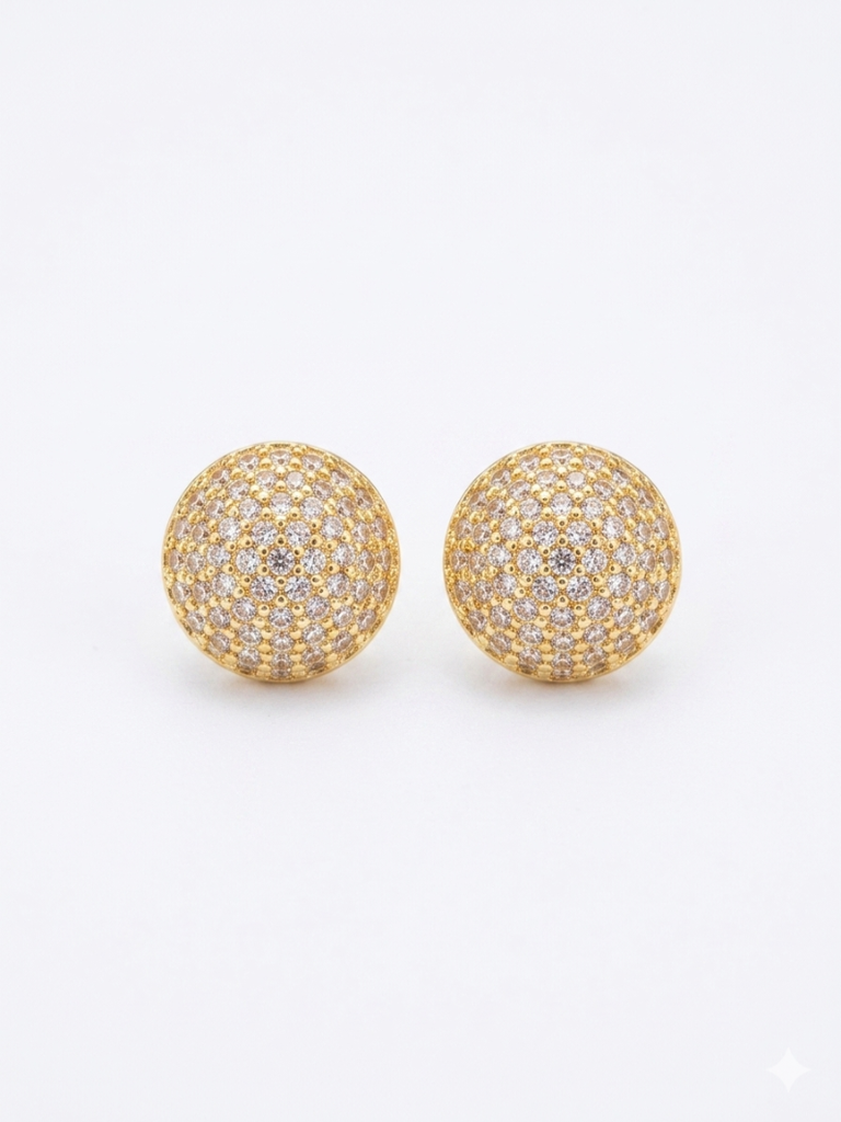 Pavé Dome Stud Earrings