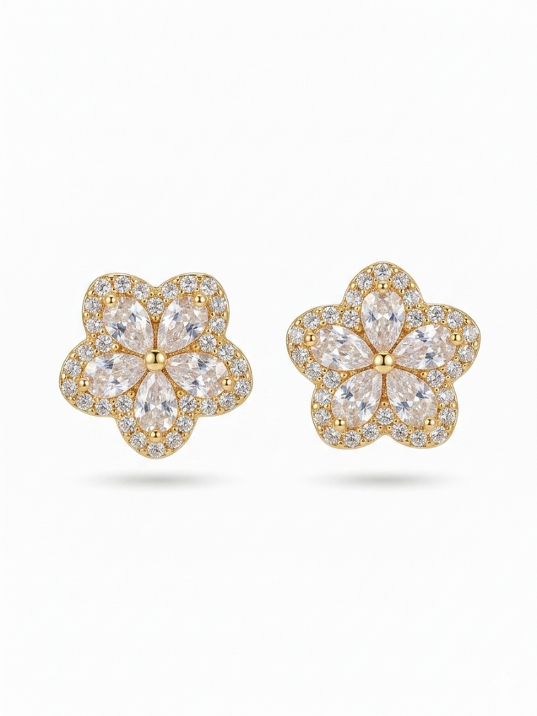 Flora CZ Stud Earrings