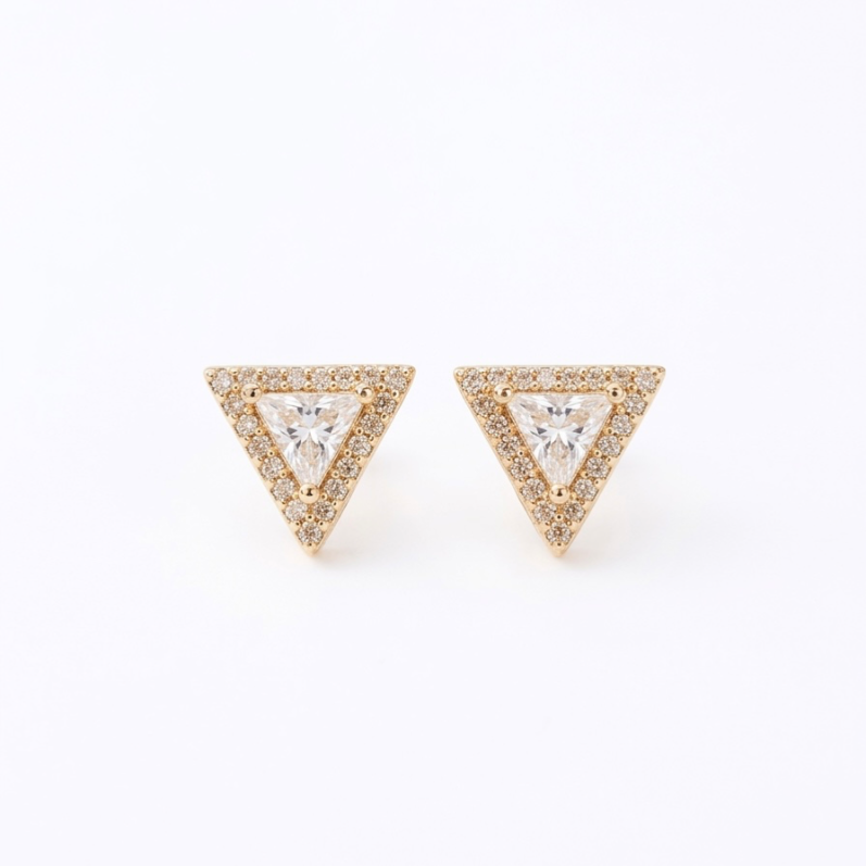 Triangle CZ Stud Earrings