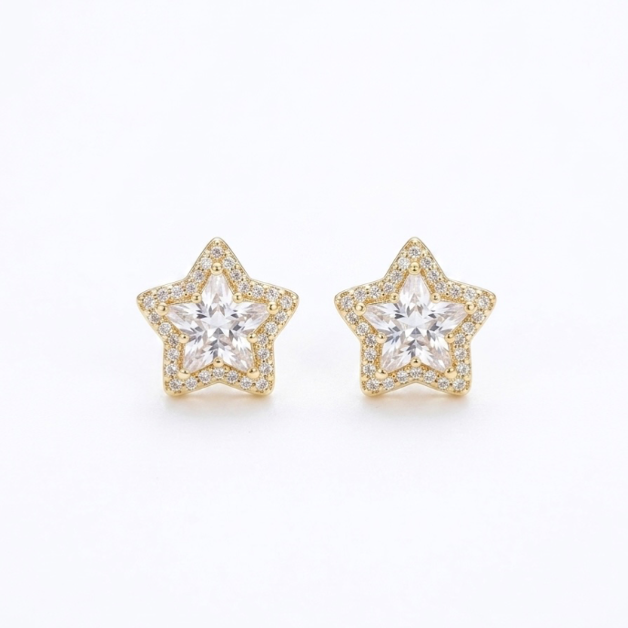 Pave Star Stud Earrings