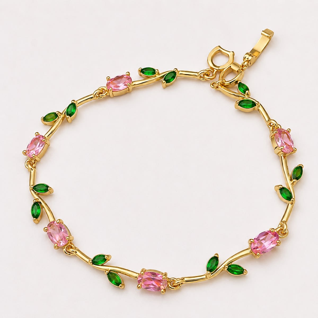 Tulip Bracelet  - Pink & Green