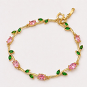 Tulip Bracelet  - Pink & Green